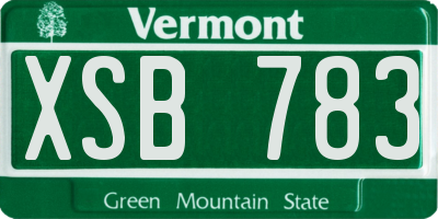 VT license plate XSB783