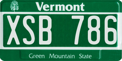 VT license plate XSB786
