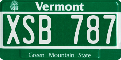 VT license plate XSB787