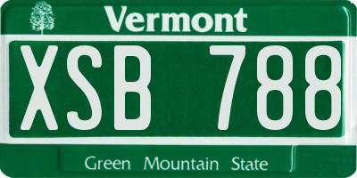VT license plate XSB788