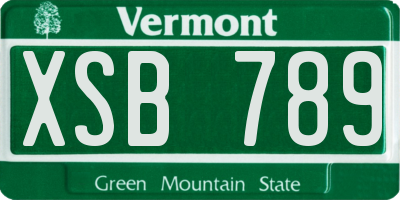 VT license plate XSB789