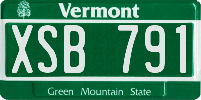 VT license plate XSB791