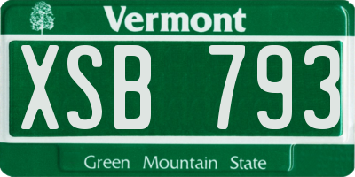 VT license plate XSB793