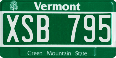 VT license plate XSB795