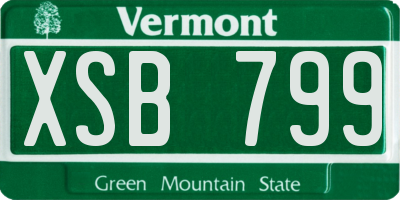 VT license plate XSB799