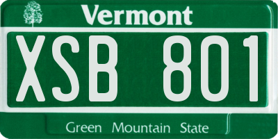VT license plate XSB801