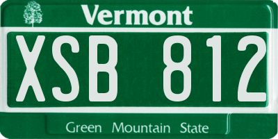 VT license plate XSB812