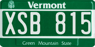 VT license plate XSB815