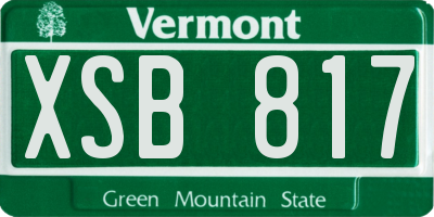 VT license plate XSB817