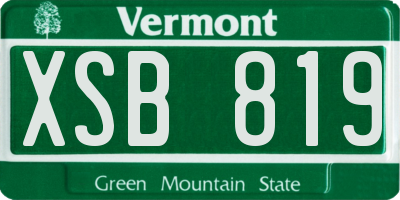 VT license plate XSB819