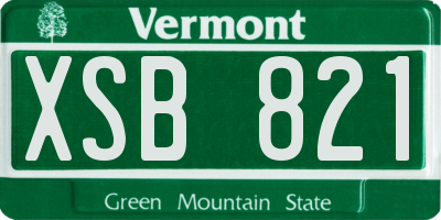 VT license plate XSB821