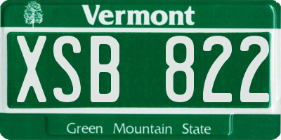 VT license plate XSB822
