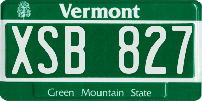 VT license plate XSB827