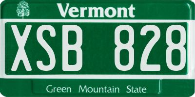 VT license plate XSB828
