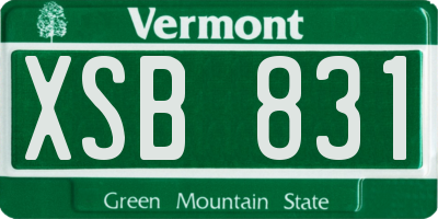 VT license plate XSB831