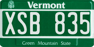 VT license plate XSB835