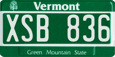 VT license plate XSB836