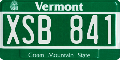 VT license plate XSB841