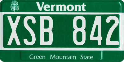 VT license plate XSB842