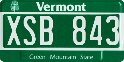 VT license plate XSB843