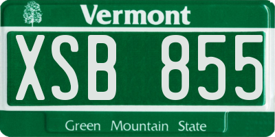 VT license plate XSB855