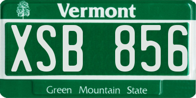 VT license plate XSB856