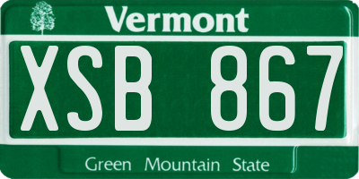VT license plate XSB867