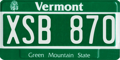VT license plate XSB870
