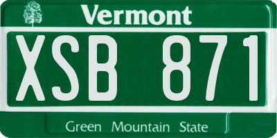 VT license plate XSB871