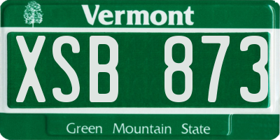 VT license plate XSB873