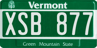 VT license plate XSB877