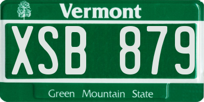 VT license plate XSB879