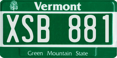 VT license plate XSB881