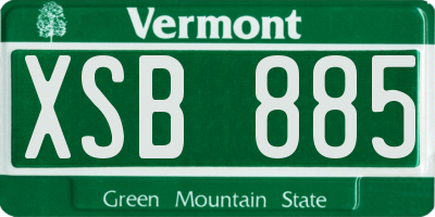 VT license plate XSB885