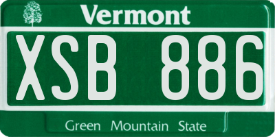VT license plate XSB886