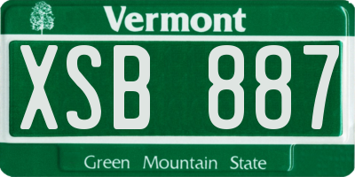 VT license plate XSB887