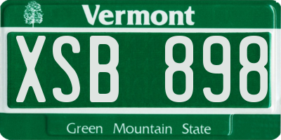 VT license plate XSB898