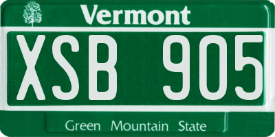 VT license plate XSB905