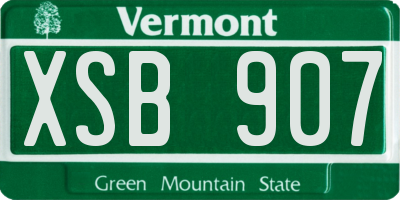VT license plate XSB907
