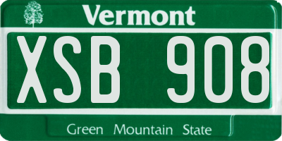 VT license plate XSB908