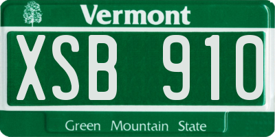 VT license plate XSB910