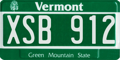 VT license plate XSB912