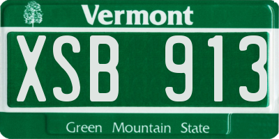 VT license plate XSB913