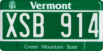 VT license plate XSB914