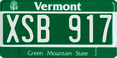 VT license plate XSB917