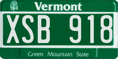 VT license plate XSB918