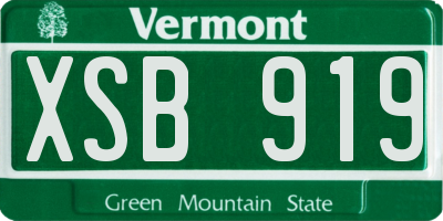 VT license plate XSB919