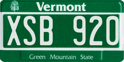 VT license plate XSB920