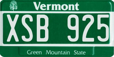 VT license plate XSB925