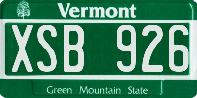 VT license plate XSB926